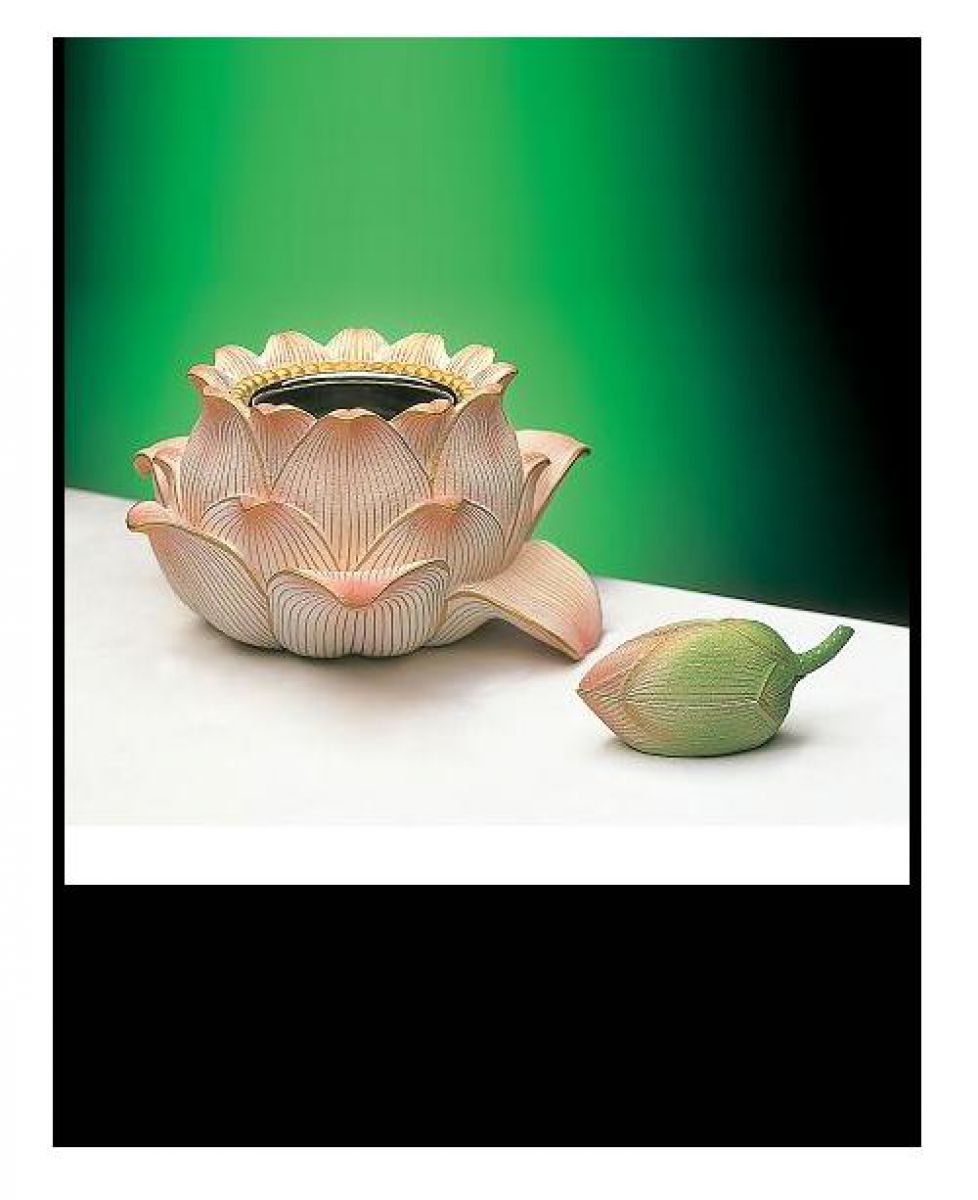 銅器 香炉 瑞獣双耳蓮葉蓮華香炉 仏堂供養炉 挿し香炉 香道具 工芸品