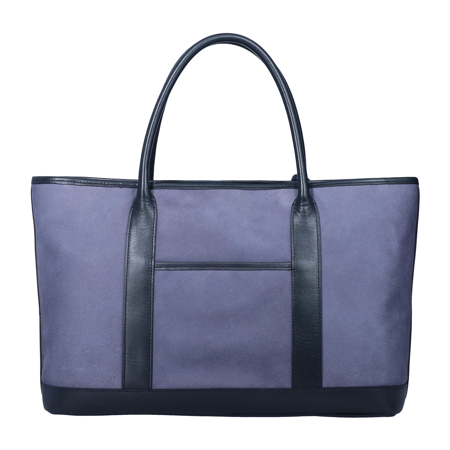 B5 デニム調レザー 牛革 ファスナー付き トートバッグ | エールック