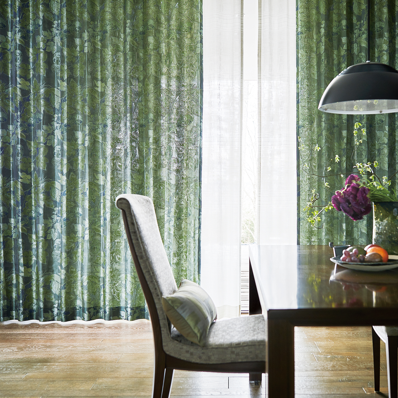 川島織物セルコン グリーン ミント カーテン 川島織物セルコン