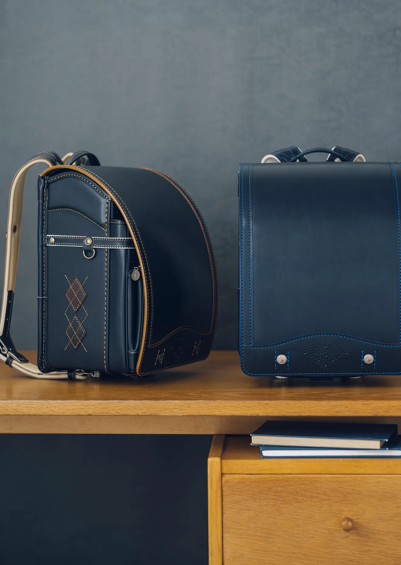 2027年ご入学向け】オックスフォード（牛革）紺×ウォルナット | 鞄工房