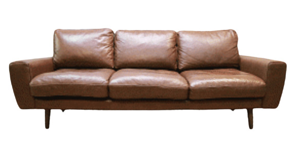 ウニコ 3人掛けソファ モルン レザーソファ 3シーター ブラウン