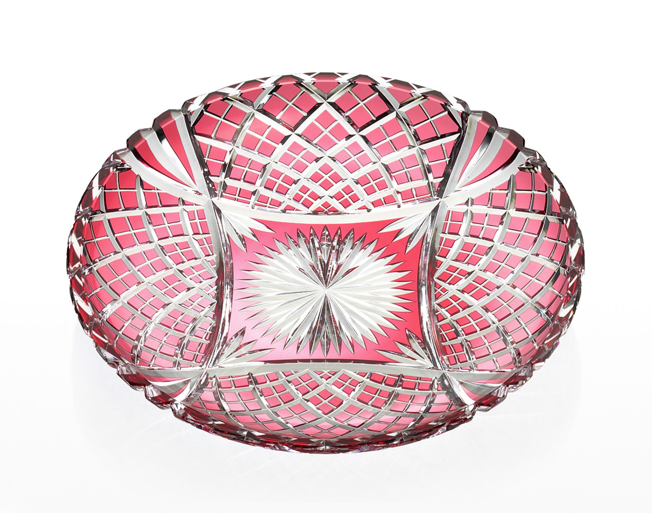 江戸切子 飾り皿＜矢来重紋＞ | カガミクリスタル