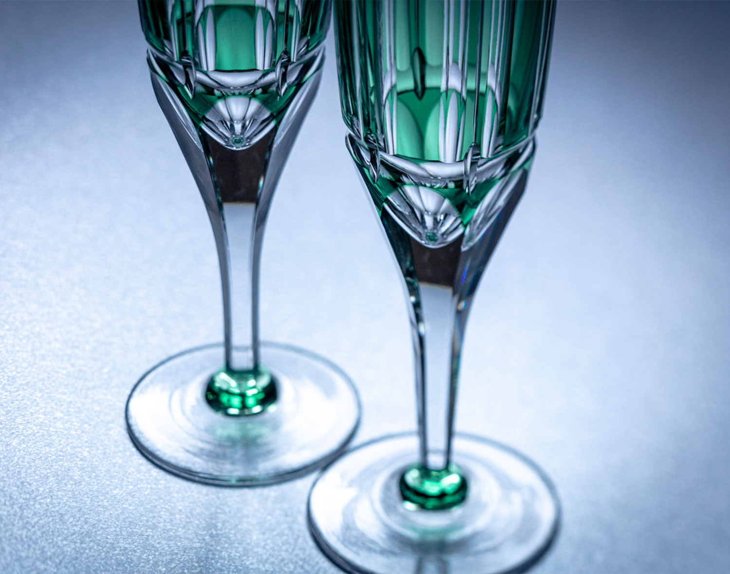 江戸切子 ペアフルートシャンパングラス＜竹の膳＞ | カガミクリスタル