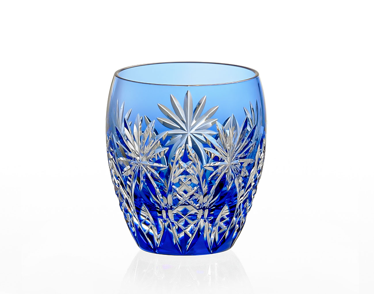 江戸切子 ロックグラス＜矢来重に星紋＞ | カガミクリスタル