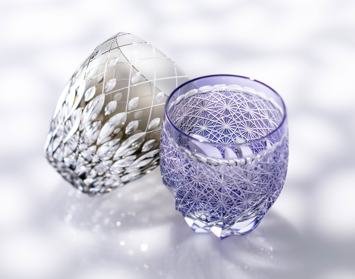 江戸切子 伝統工芸士・篠崎英明作 ロックグラス＜風雅＞ | カガミ