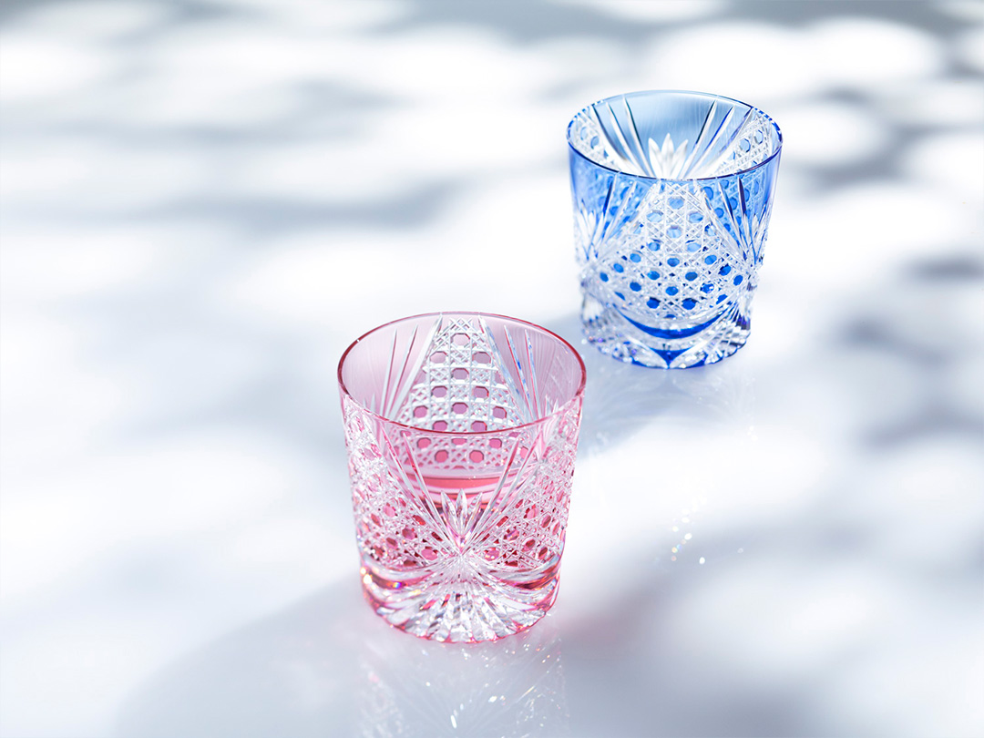 江戸切子 ペアロックグラス＜襷＞ | カガミクリスタル