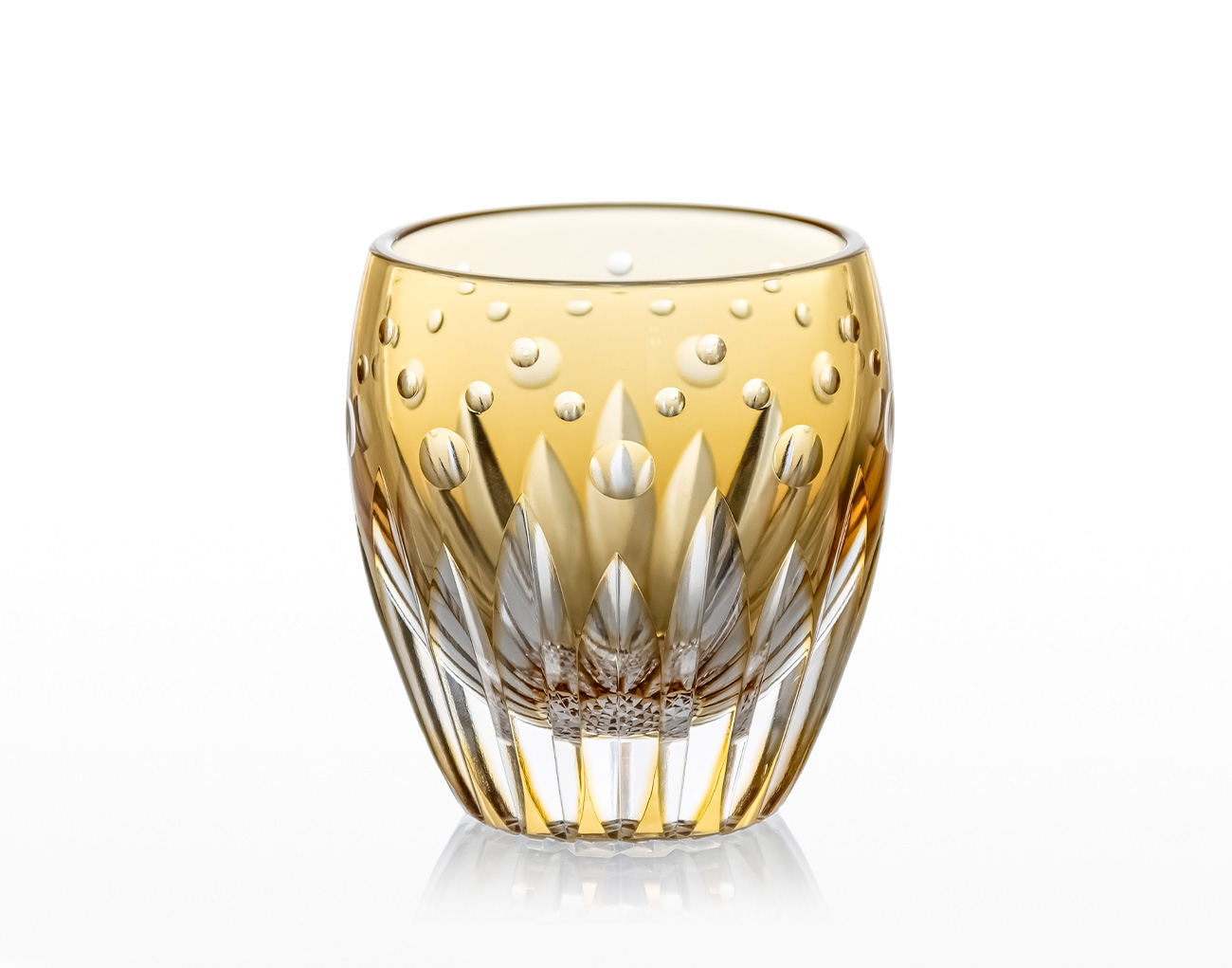 江戸切子 伝統工芸士・鍋谷聰 作 ロックグラス＜向日葵＞ | カガミ