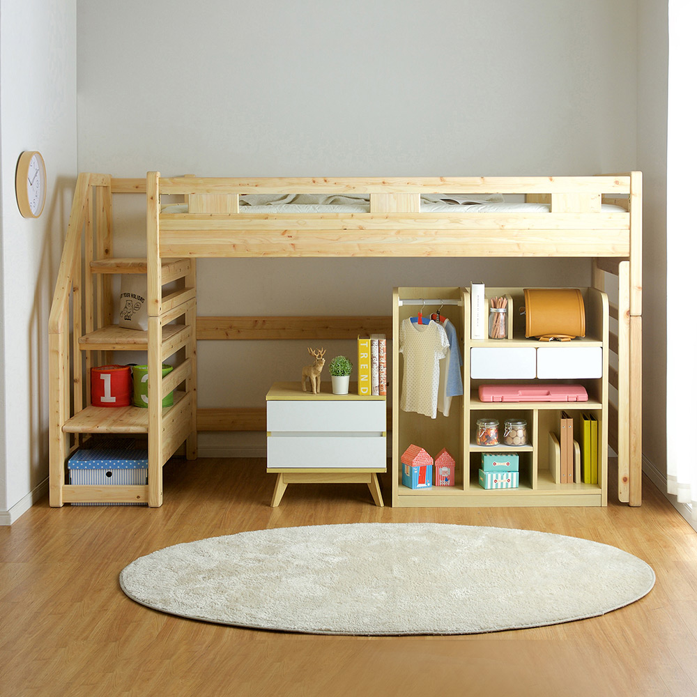 階段付き ロフトベッド KUSKUS loft step2(クスクスロフトステップ2