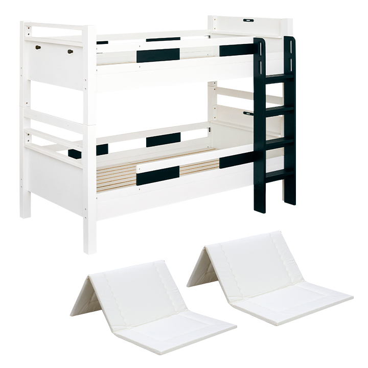 マットレスセット 宮付き 二段ベッド Next(ネクスト) 4色対応の通販