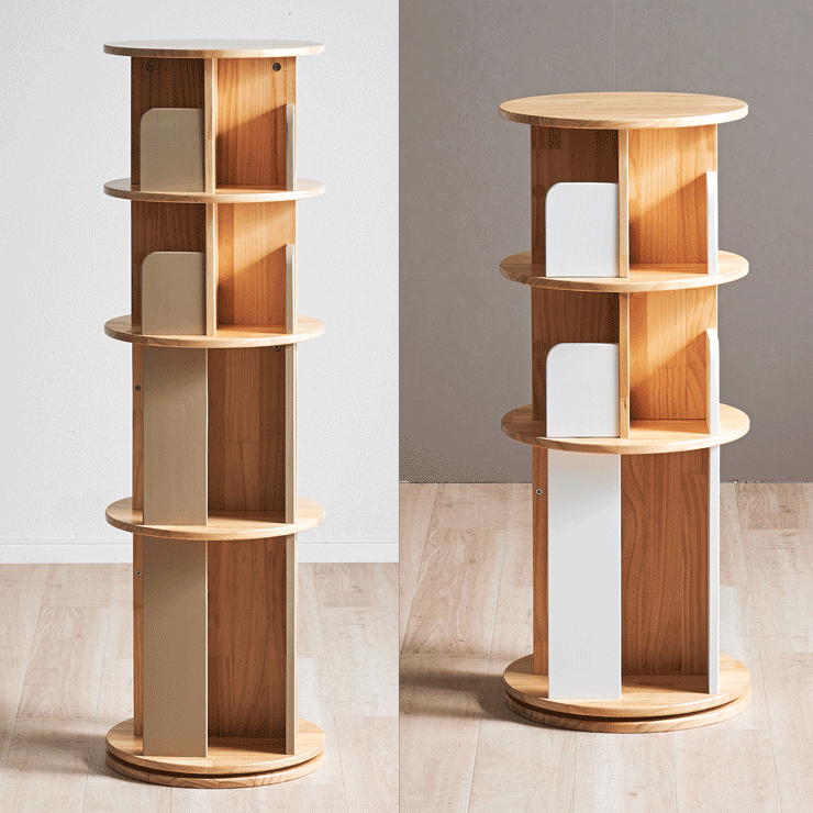 図鑑対応】絵本棚 絵本ラック 回転式 木製 3段 4段 Whoopi Wood