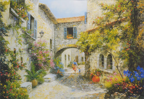 ビンセント・スミス 絵画 スペインの街並み アートポスター 送料無料