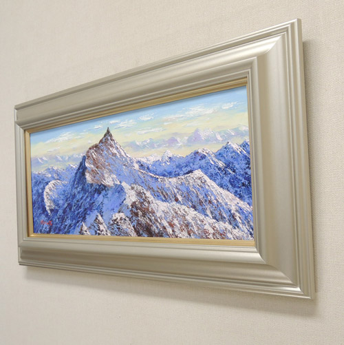 絵画 油絵 槍ヶ岳（朝焼け） （西村拡人） 送料無料 【肉筆】【油絵