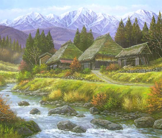 絵画 油絵 山村清流 F50号 （関健造） 送料無料 【海・山】【肉筆