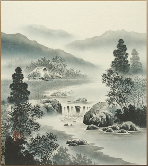 高級色紙「水墨山水」邦彦（色紙絵）送料無料 商品詳細 掛け軸の販売