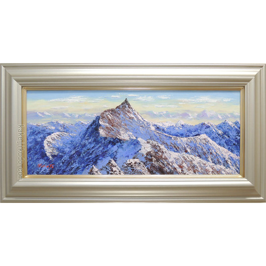 絵画 油絵 槍ヶ岳（朝焼け） （西村拡人） 送料無料 【肉筆】【油絵