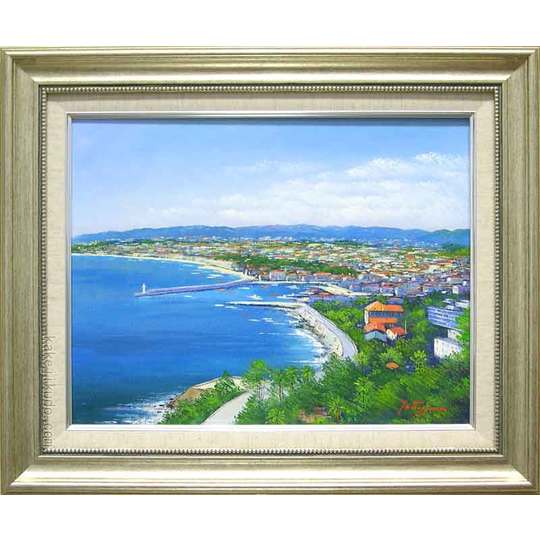 絵画 油絵 南フランス地中海コートダジュール （滝川英彦） 送料無料