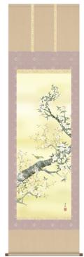 花鳥画 梅に鶯 長江桂舟 （春）尺五 【特価】 日本製 春 - 掛け軸