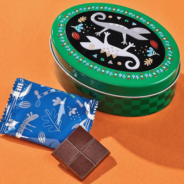 カカオの森 トカゲ缶 グリーン 1個 - カルディコーヒーファーム