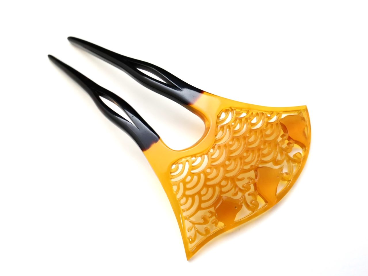 白べっ甲波千鳥青海波透かし彫りかんざし｜結婚披露宴、礼装から準礼装