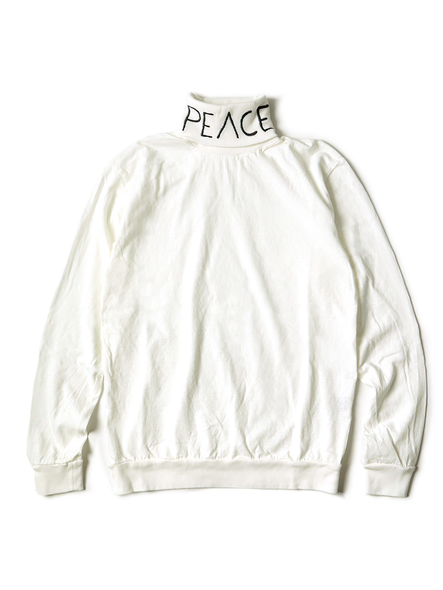 18.5/-天竺 ハイネックロンT（PEACE刺繍） | KAPITAL