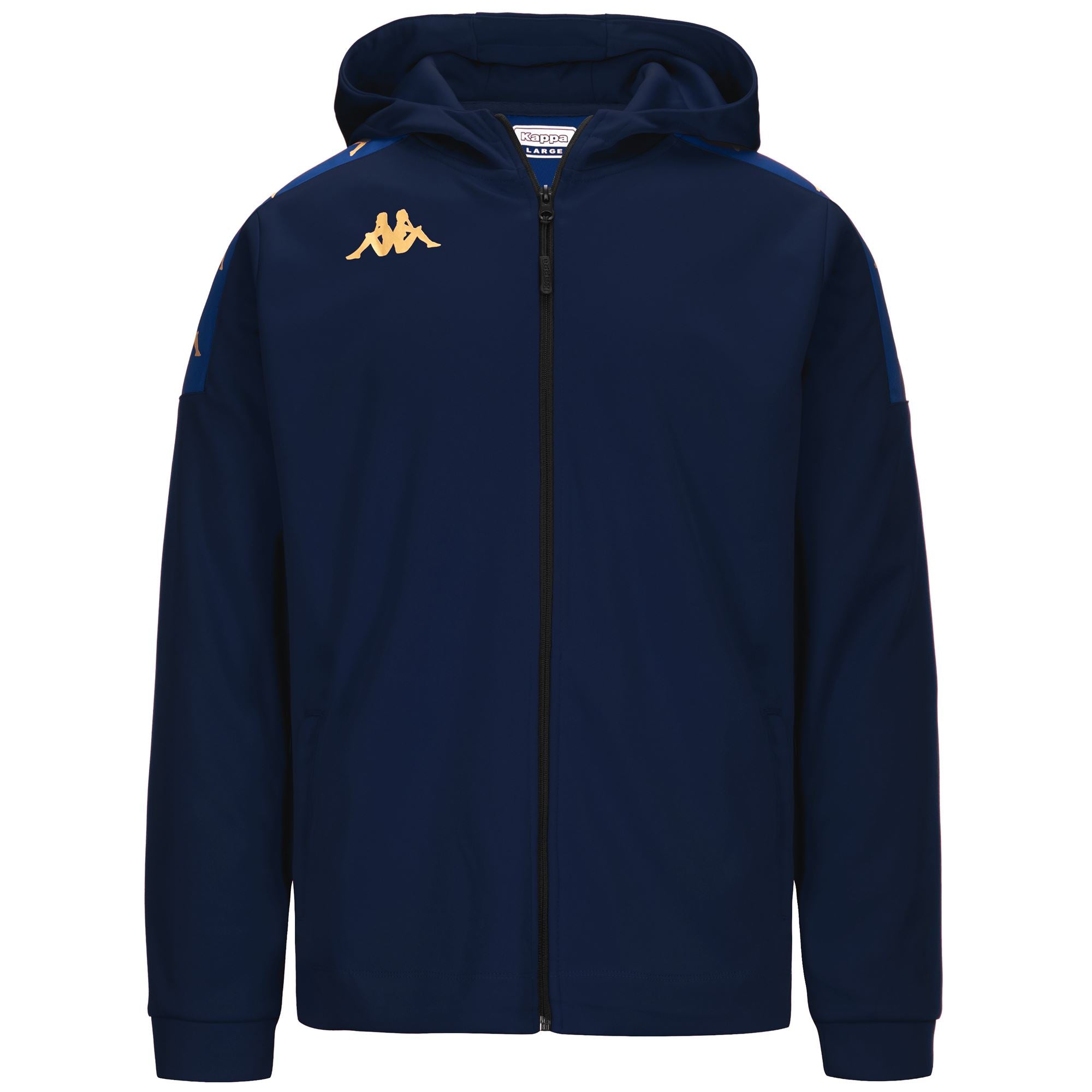 Fleece Man KAPPA4FOOTBALL GREVOLO Hoodie Full Zip BLUE MARINE-BLUE