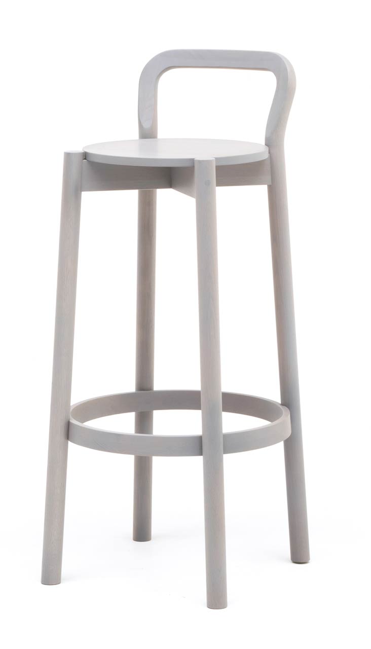 Castor Barstool with Backrest High ‒ KARIMOKU NEW STANDARD (KNS)