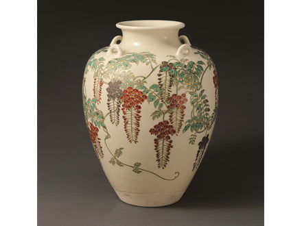 真葛窯藤之畫花瓶｜吉兆庵美術館