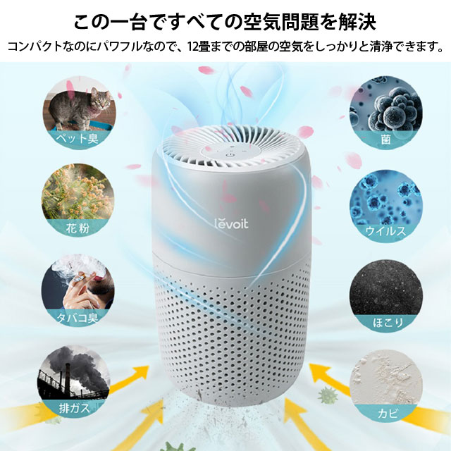 Levoit 空気清浄機 Core MINI 12畳 グレー LAP-C161-AJPR: OA機器