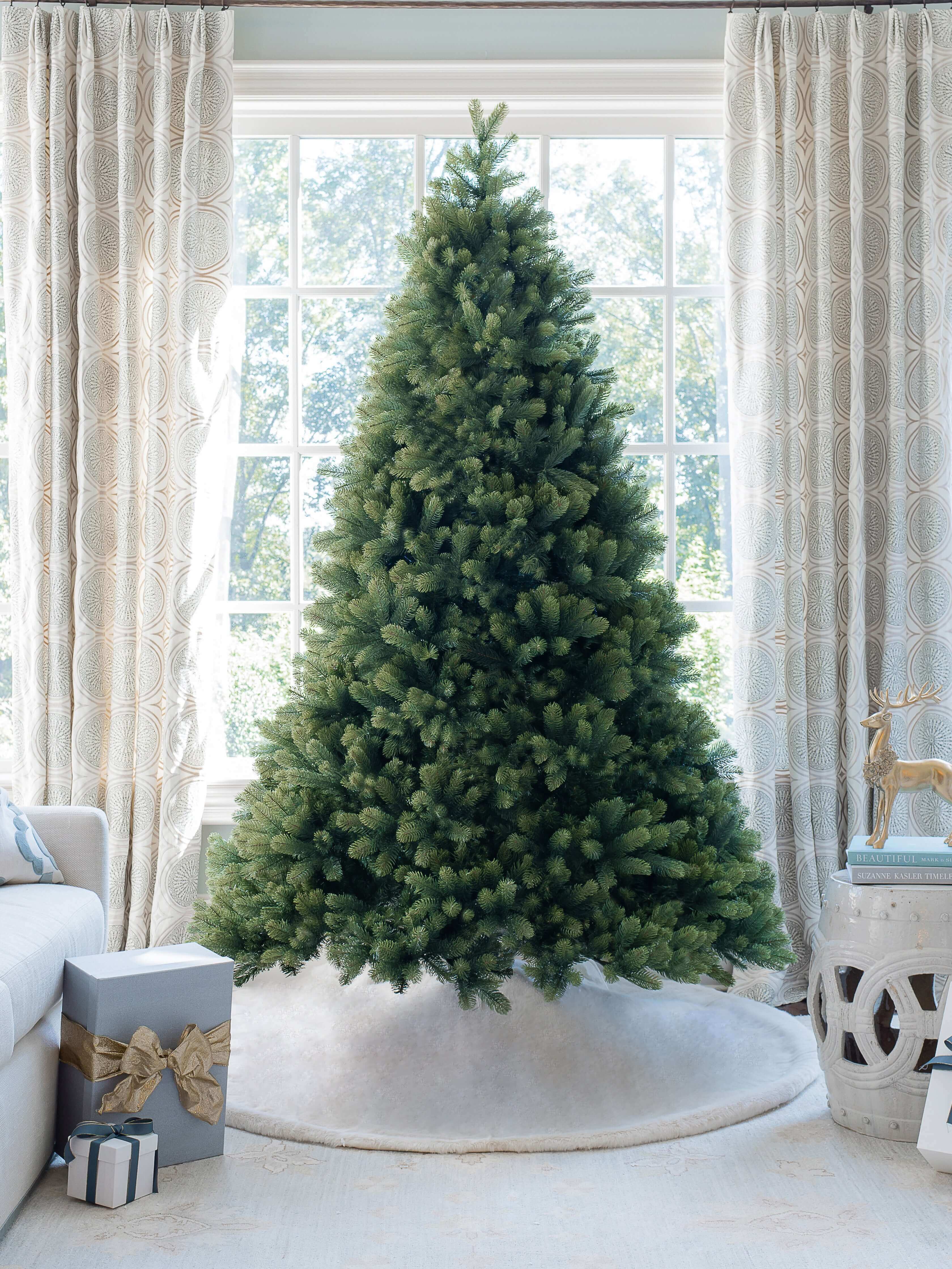 8' Alpine Fir Tree 900 Warm White Led Lights