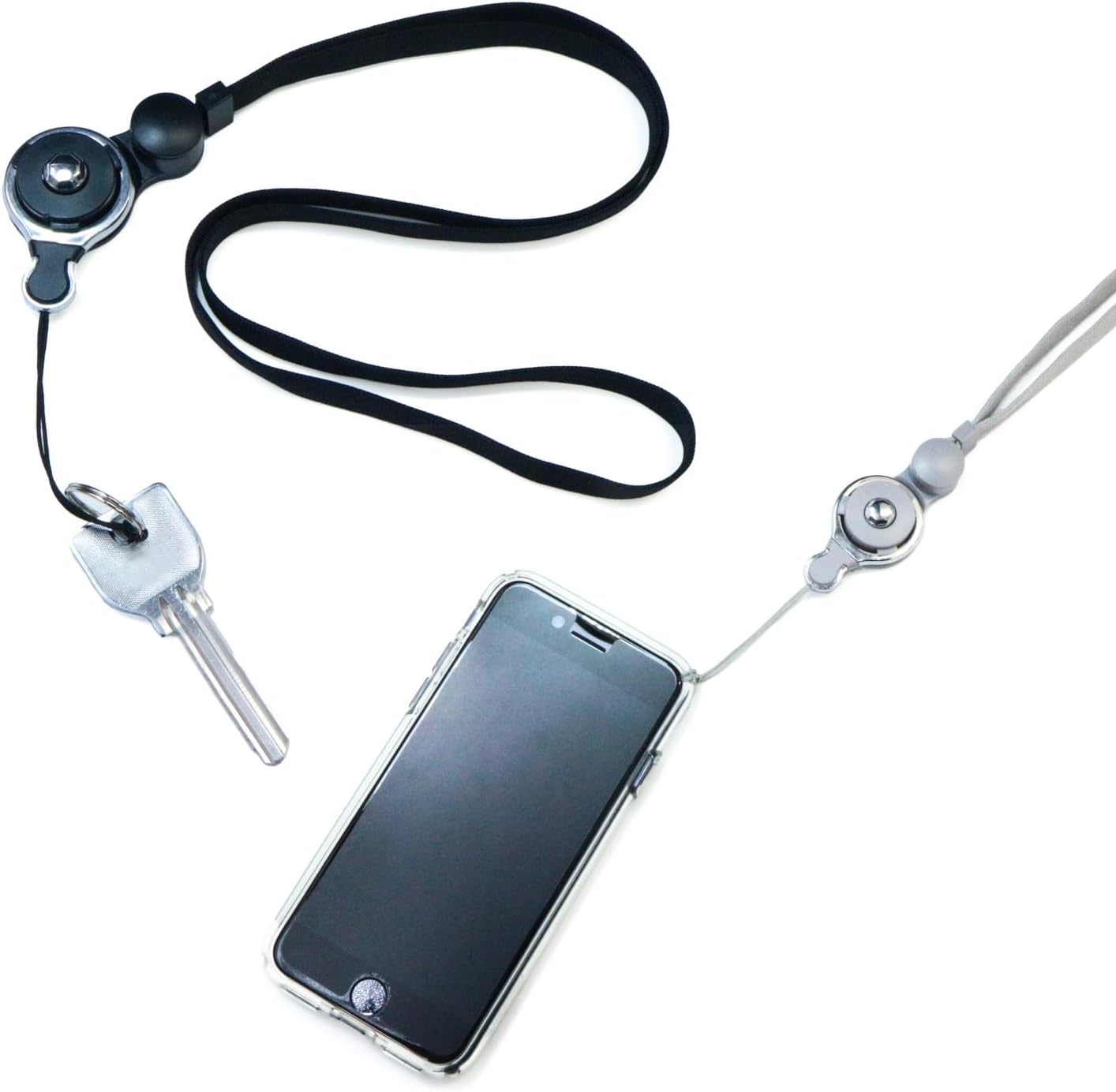 ネックストラップ スマホ ブラック 黒 首掛け 携帯ストラップ 鍵 ID