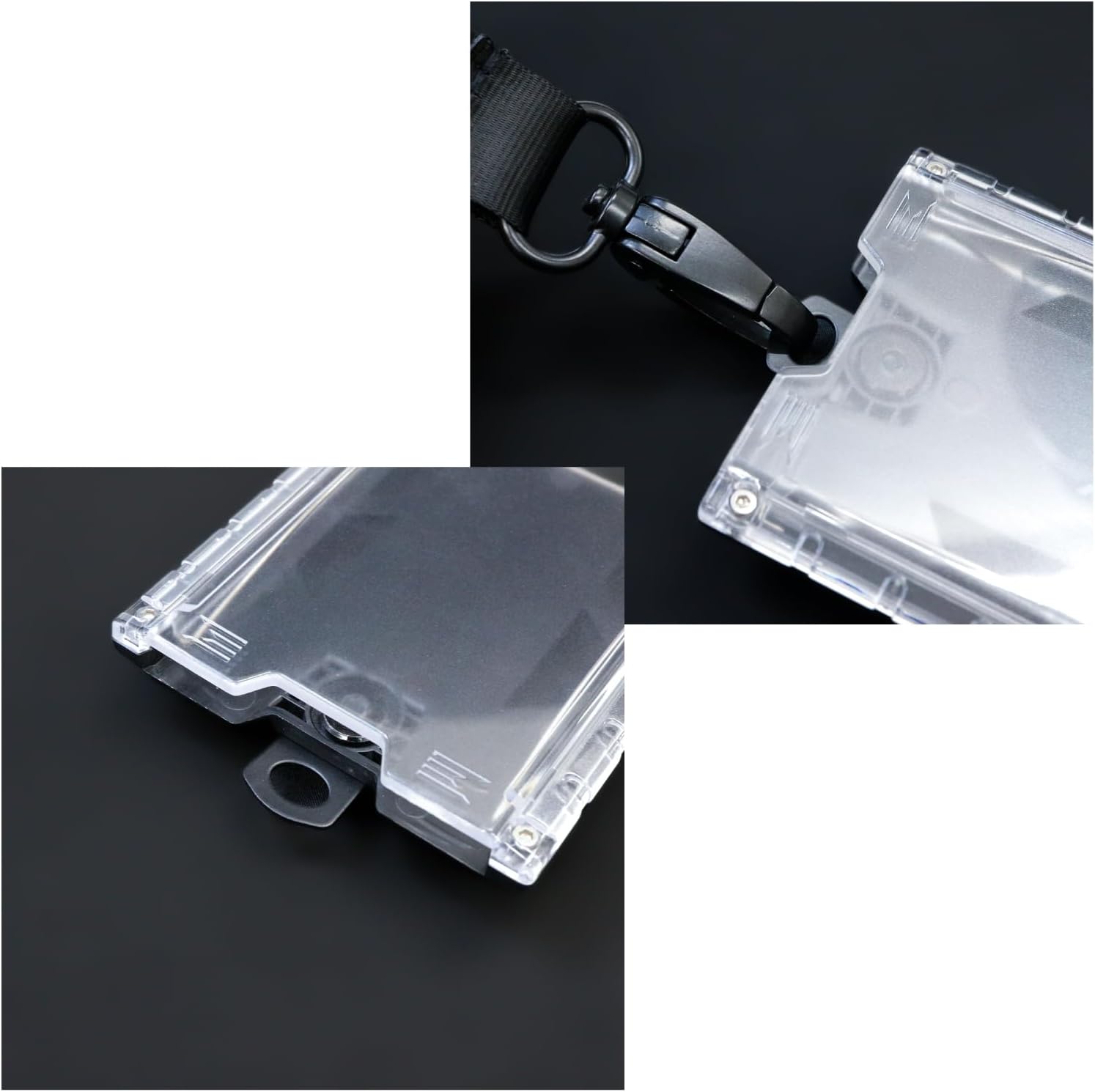 カードホルダー ブラック 四枚まで収納可能縦型 ハード プラスチック