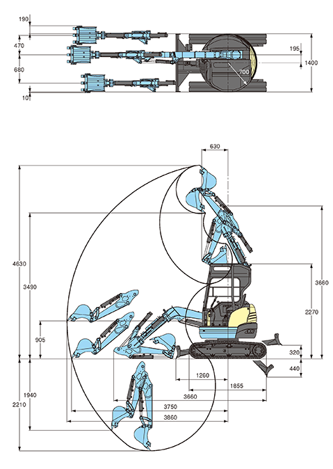 RX-205 | ミニバックホー | 製品情報 | 株式会社クボタ：建設機械
