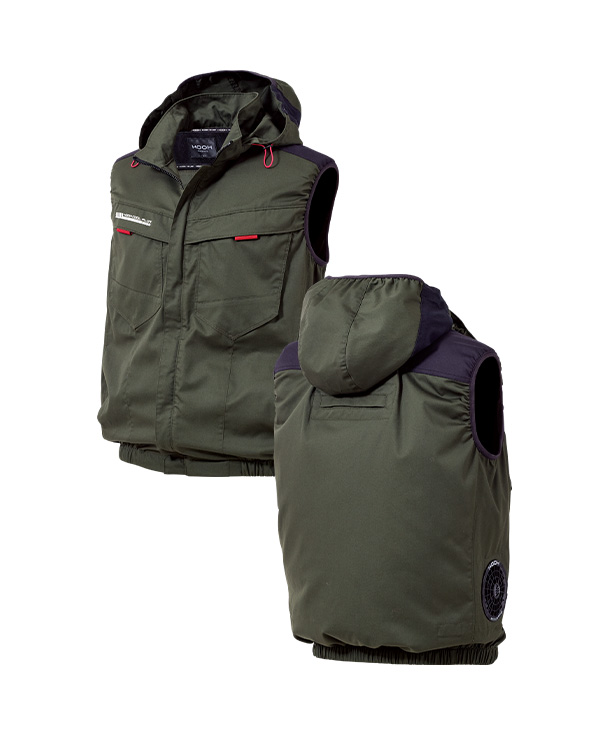 HOOH】村上被服 空調服 フードベスト(サイドファン取付、フルハーネス