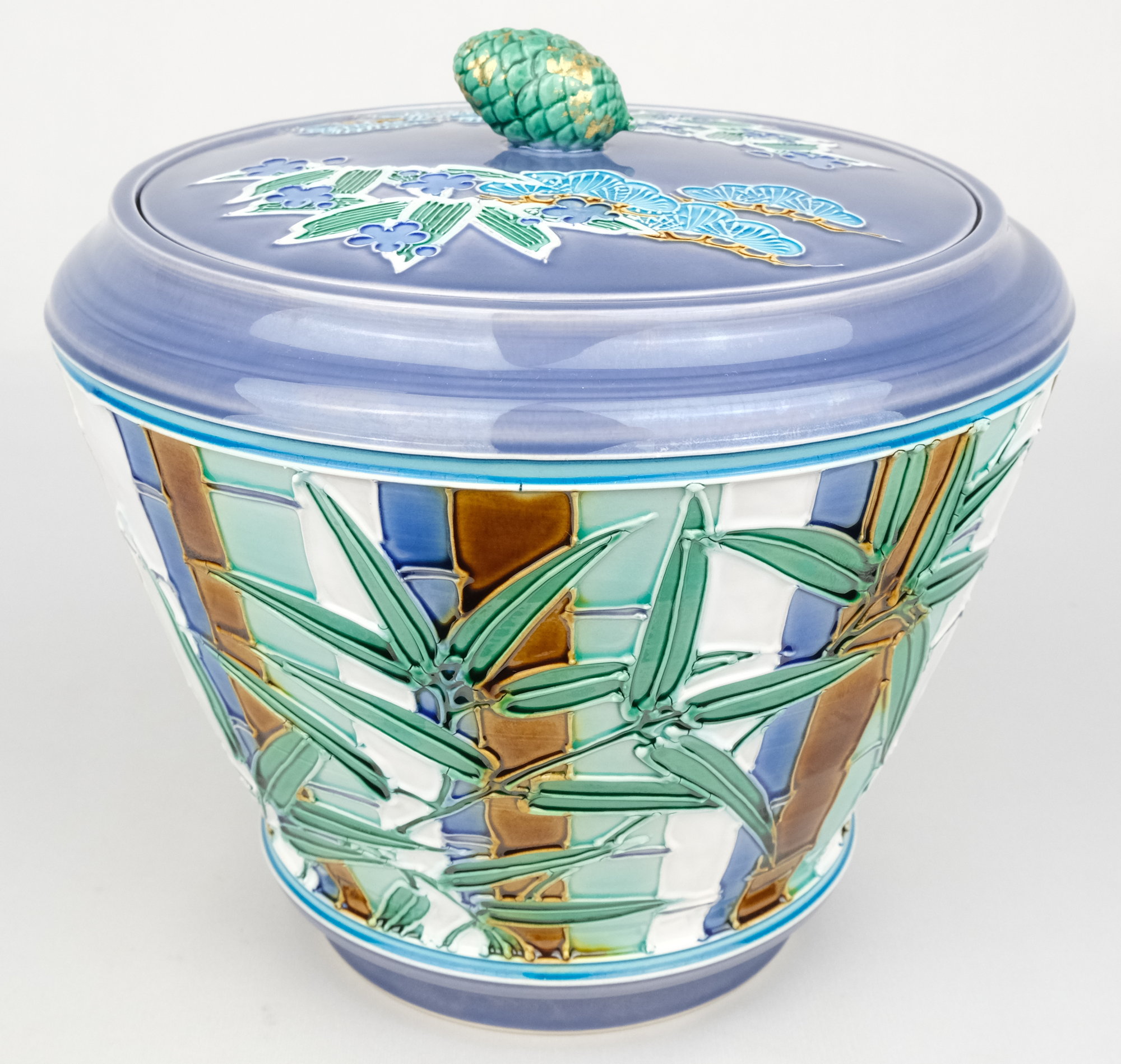 栗山園オンライン通販部 / 【出物】 紺紫交趾竹の絵水指 中村翠嵐