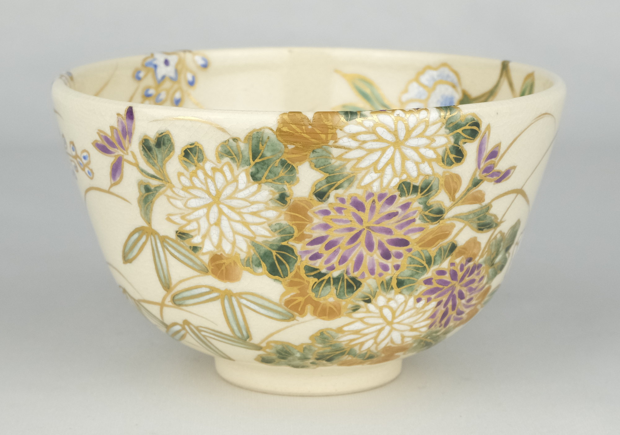 栗山園オンライン通販部 / 【出物】 色絵秋草茶碗 宮川香雲 井口海仙書付