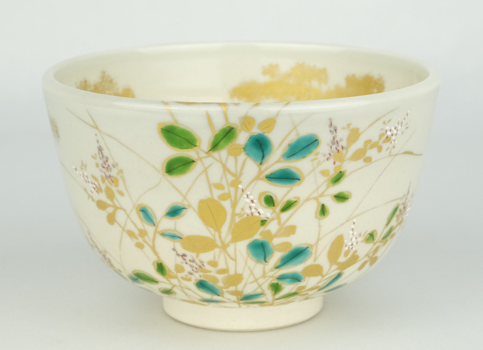 栗山園オンライン通販部 / 【出物】 色絵秋草茶碗 陽炎園(岩崎新定)