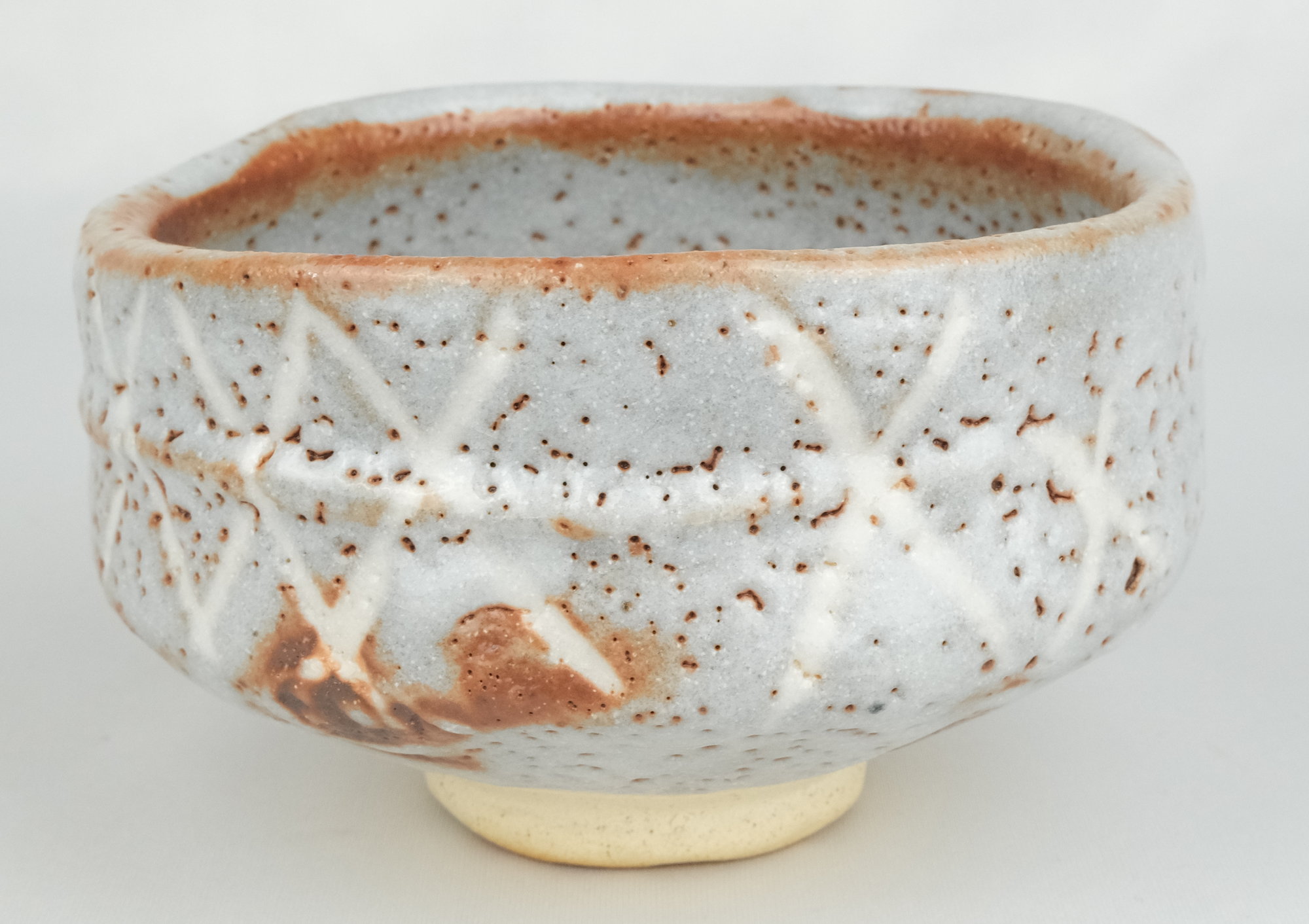 茶道具 鼠志野 火入 作家物 共箱 未使用(ZE485) 茶道具 鼠志野 火入