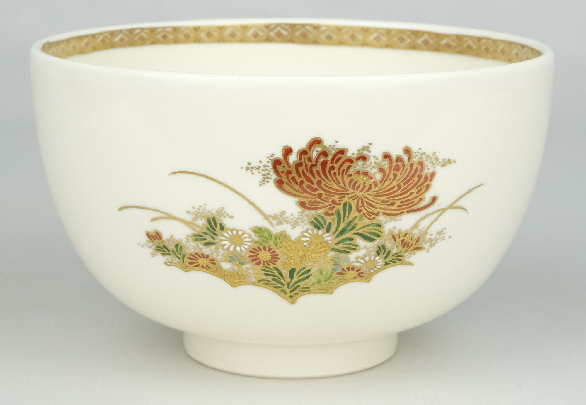 栗山園オンライン通販部 / 【出物】 薩摩七宝割文乱菊ノ絵茶碗 橋本陶正山