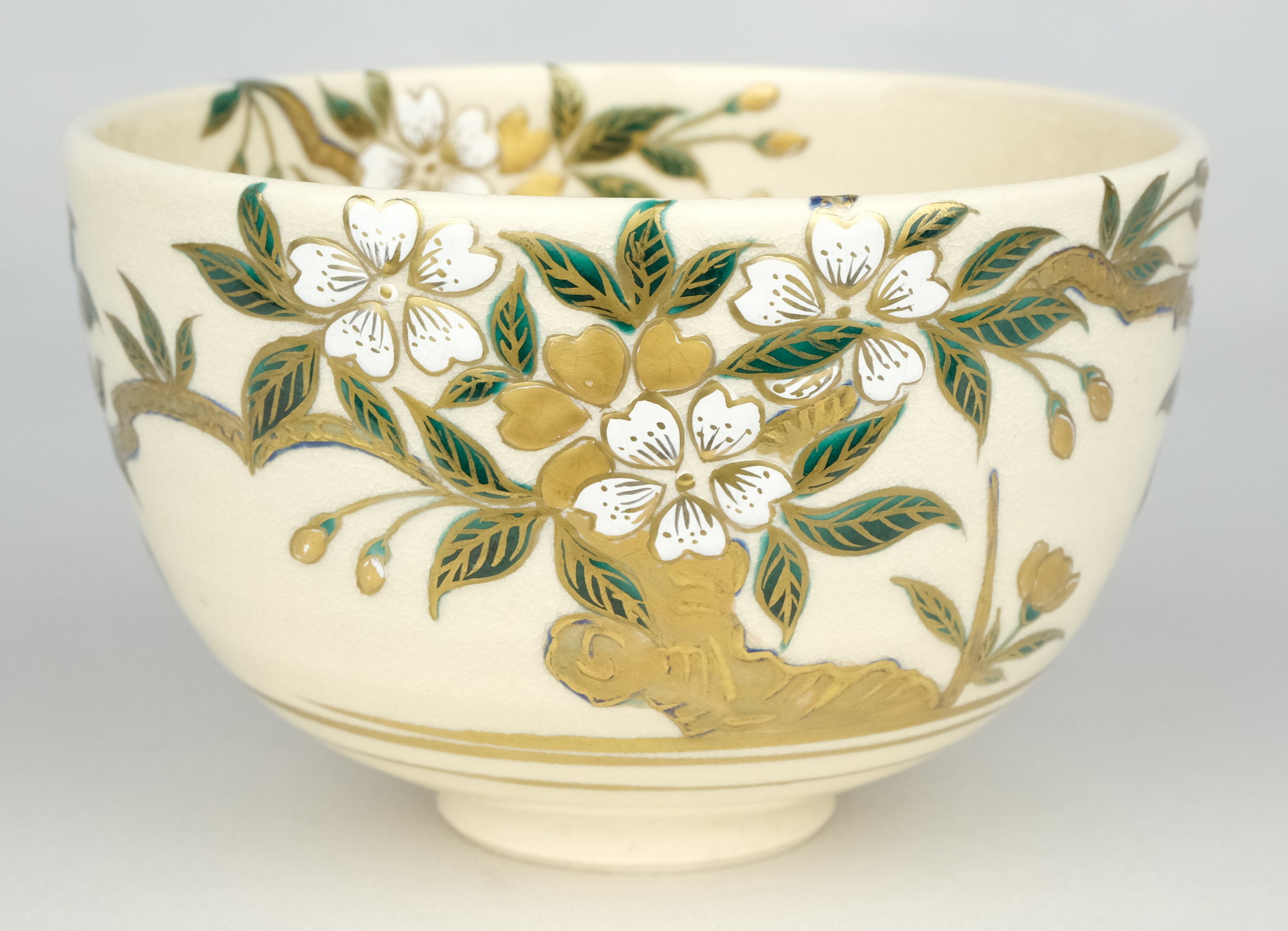 栗山園オンライン通販部 / 【出物】 色絵桜花画茶碗 清閑寺窯（杉田祥平）