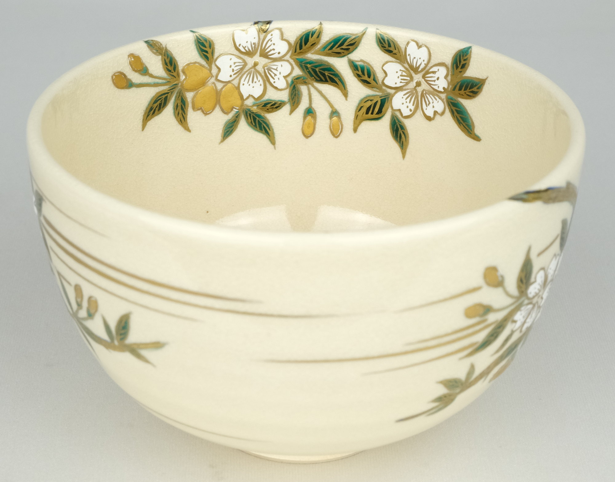 栗山園オンライン通販部 / 【出物】 色絵桜花画茶碗 清閑寺窯（杉田祥平）