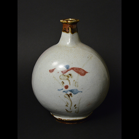 11. 河井寛次郎 辰砂草花扁壷 / KAWAI Kanjiro Flat vessel, Plant