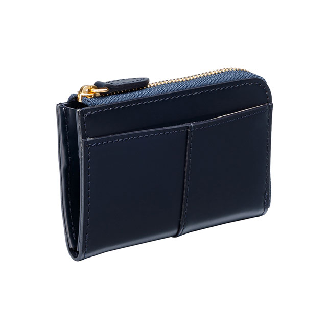 コードバン つや無し ファスナー小銭入れ （ブラック） | 黒川鞄工房の