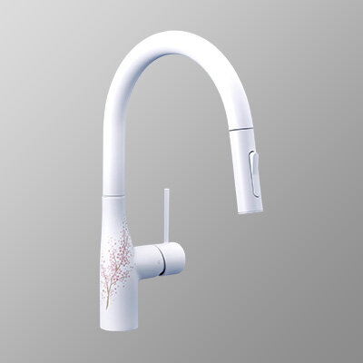 シングルシャワー付混合栓 マットホワイト サクラ：KM6061ECM4K1