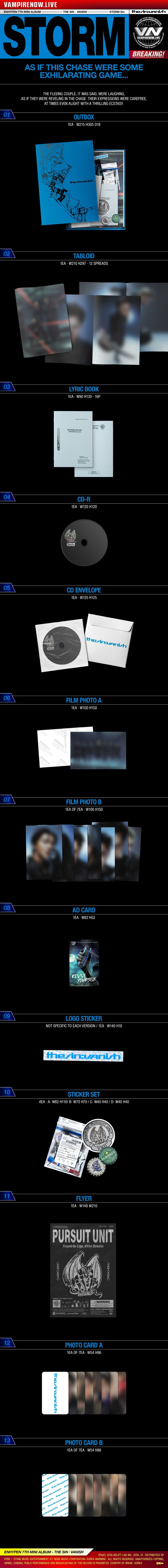 ENHYPEN - [THE SIN : VANISH] 7th Mini Album 3 Version SET