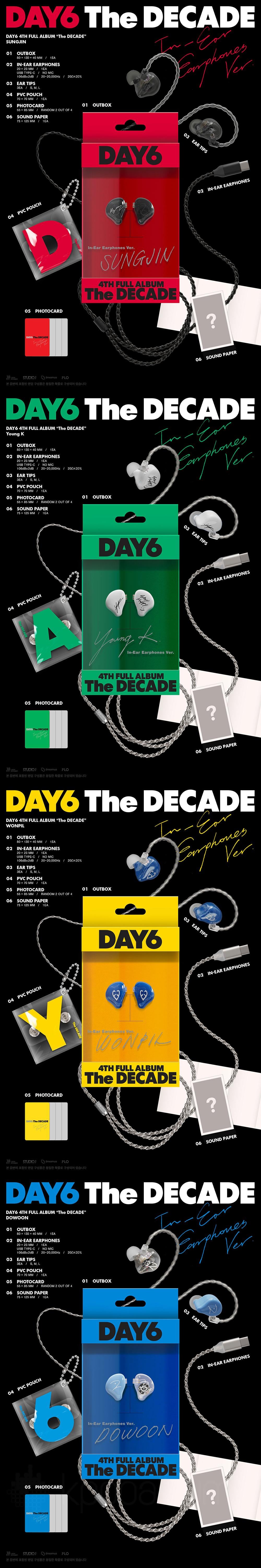 DAY6 - [THE DECADE] 4th Full Album IN-EAR EARPHONES RANDOM Version