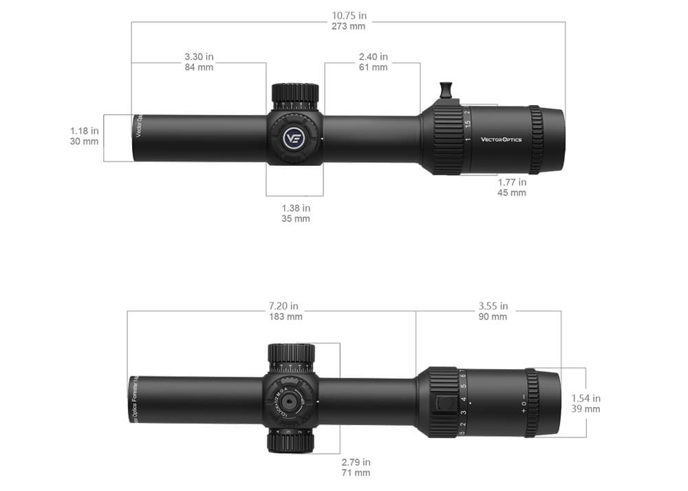 Vector Optics Forester 1-8x24 VFD-3 Rifle Scope - Black
