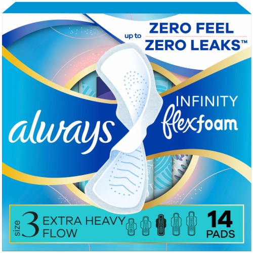 Always Infinity Size 3 FlexFoam Extra Heavy Flow Unscented Pads