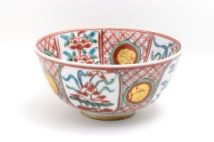 古物】名品 鉢 九谷焼 呉須赤絵 玉取獅子 須田菁華作