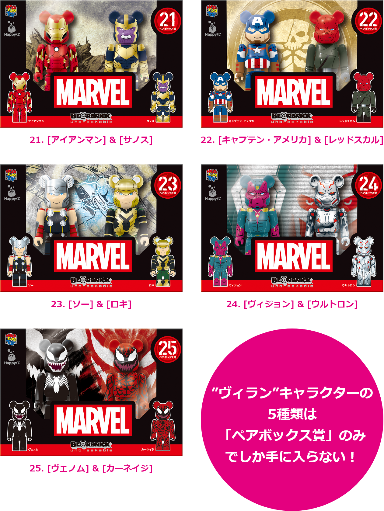MARVEL / Happyくじ 「BE@RBRICK」2021 - Happyくじ