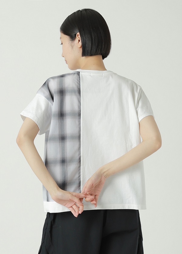 ZUCCa / S チェックドッキングジャージィー / カットソー(M white(01